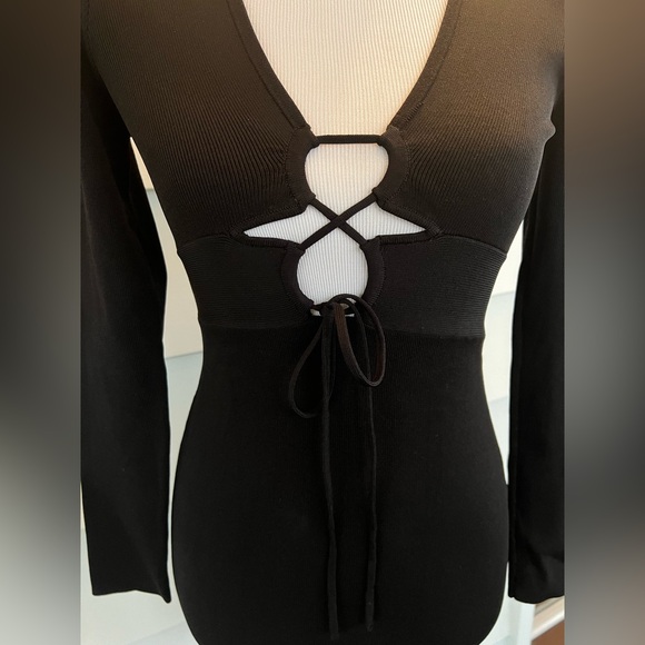 Significant Other Monica Knit dress with front tie bodycon mini - Picture 2 of 4